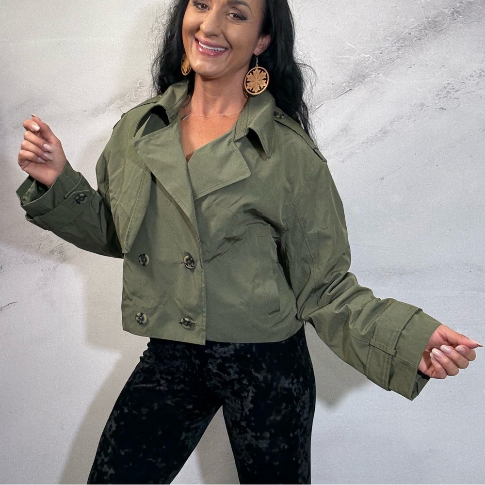 Abercrombie & Fitch Olive Utility Jacket - Picture 2 of 6